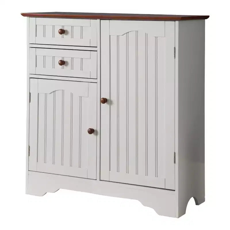 Mobiletto/credenza da cucina a 2 ante Bianco e Noce