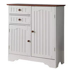 Mobiletto/credenza da cucina a 2 ante Bianco e Noce