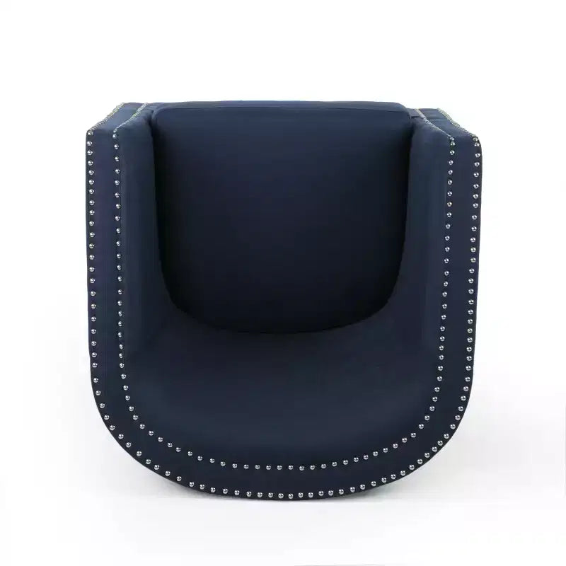 Poltrona a botte girevole in tessuto blu navy, seduta singola