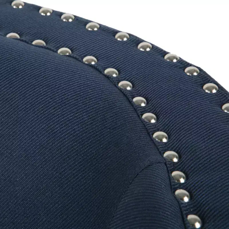 Poltrona a botte girevole in tessuto blu navy, seduta singola