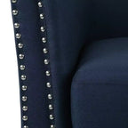 Poltrona a botte girevole in tessuto blu navy, seduta singola
