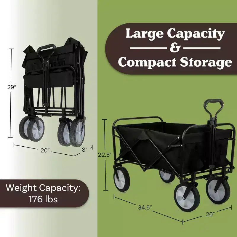 Carrello pieghevole nero/grigio, 1 posto