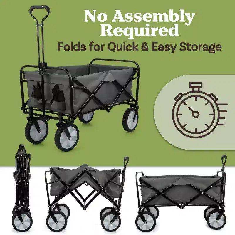 Carrello pieghevole nero/grigio, 1 posto