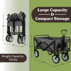 Carrello pieghevole nero/grigio, 1 posto
