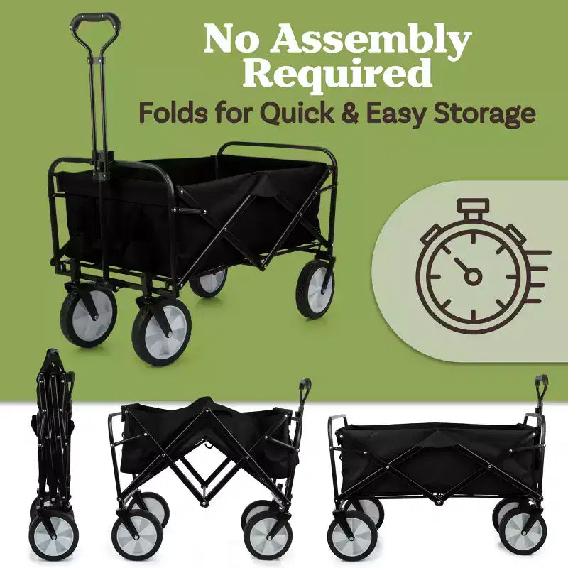 Carrello pieghevole nero/grigio, 1 posto