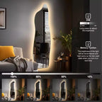 Specchio LED irregolare a figura intera, argento, singolo, 160 x 60 cm.