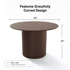 Tavolo da pranzo rotondo in legno massello da 117 cm, Nero / Rovere / Noce, 4 posti a sedere