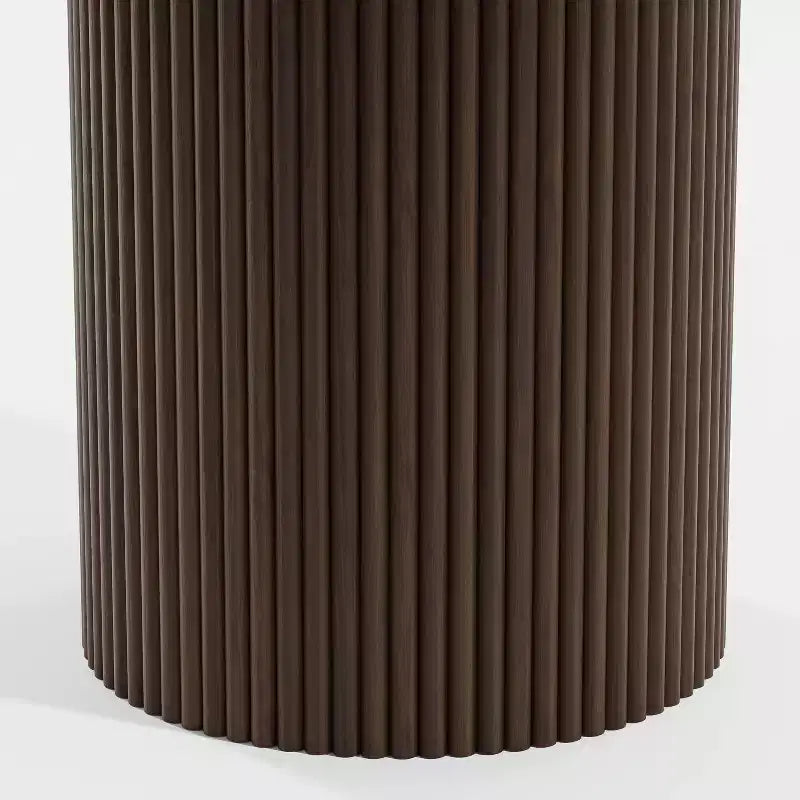 Tavolo da pranzo rotondo in legno massello da 117 cm, Nero / Rovere / Noce, 4 posti a sedere