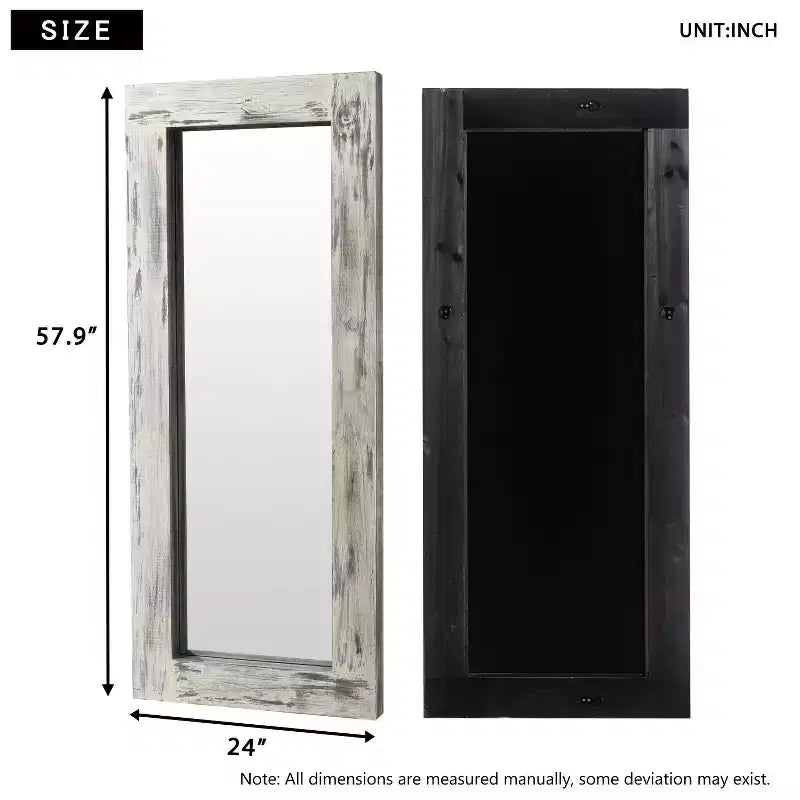 Specchio a figura intera da appoggio Weathered White Farmhouse, Singolo, 24"L x 58"A