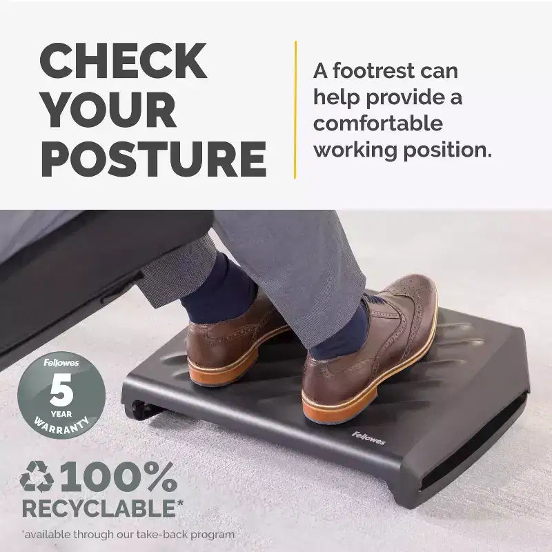 Poggiapiedi ergonomico regolabile nero, utente singolo