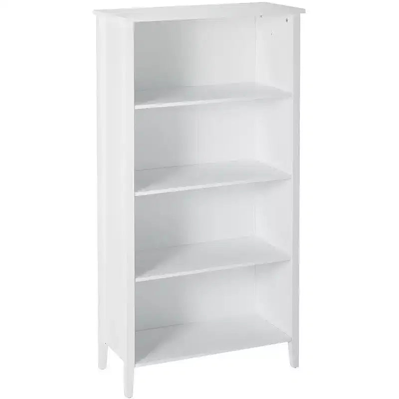 Libreria a 4 ripiani in legno bianco
