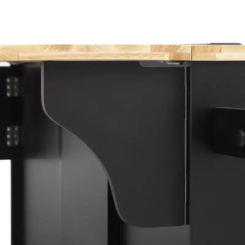 Isola da Cucina Nera/Grigia+Blu/Bianca con Ante a Ribalta e Organizer Estraibili, 1 Persona