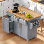 Isola da Cucina Nera/Grigia+Blu/Bianca con Ante a Ribalta e Organizer Estraibili, 1 Persona