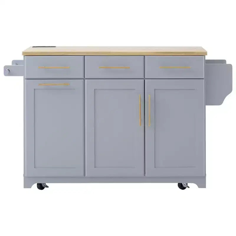 Isola da Cucina Nera/Grigia+Blu/Bianca con Ante a Ribalta e Organizer Estraibili, 1 Persona
