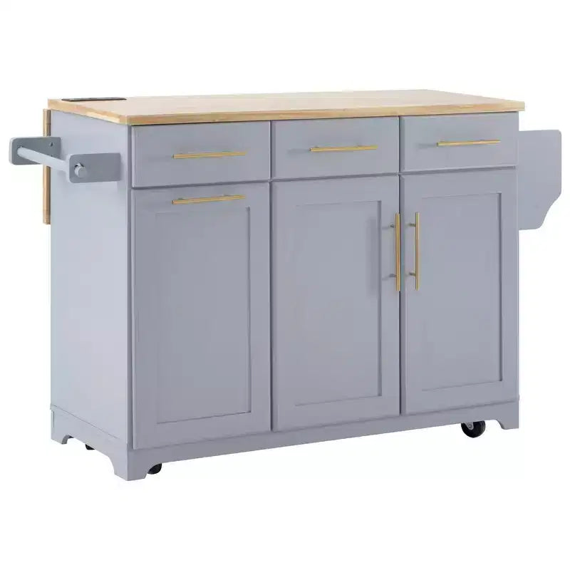 Isola da Cucina Nera/Grigia+Blu/Bianca con Ante a Ribalta e Organizer Estraibili, 1 Persona