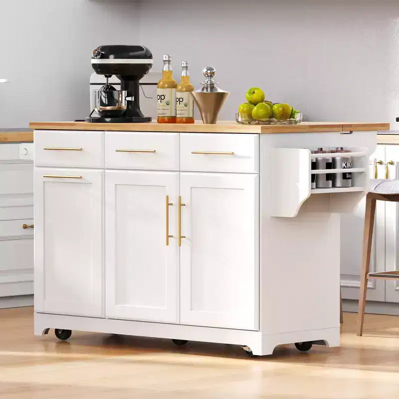 Isola da Cucina Nera/Grigia+Blu/Bianca con Ante a Ribalta e Organizer Estraibili, 1 Persona