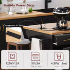 Isola da Cucina Nera/Grigia+Blu/Bianca con Ante a Ribalta e Organizer Estraibili, 1 Persona