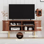 Mobile TV in rovere/noce con ante scorrevoli – 119 cm o 178 cm, montaggio da 1 persona