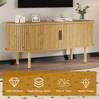 Mobile TV in rovere/noce con ante scorrevoli – 119 cm o 178 cm, montaggio da 1 persona