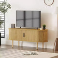 TV Stand, Modern TV Console Table with Storage Compartment and Sliding Door, Gaming Entertainment Center with Cabinet for Living Room, Bedroom