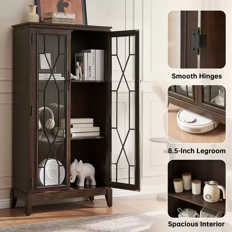 Madia / Credenza a buffet in ciliegio/noce scuro con ante e cassetti, montaggio da 2 persone