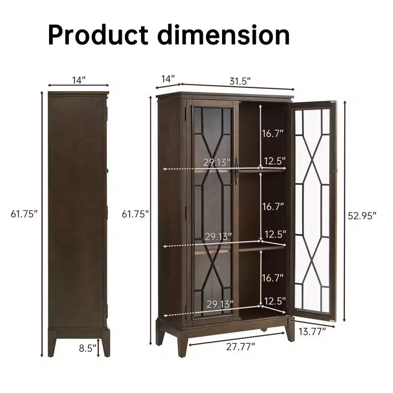 Madia / Credenza a buffet in ciliegio/noce scuro con ante e cassetti, montaggio da 2 persone