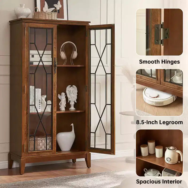 Madia / Credenza a buffet in ciliegio/noce scuro con ante e cassetti, montaggio da 2 persone