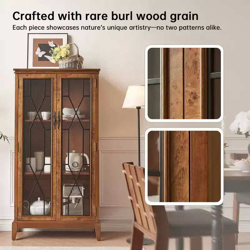 Madia / Credenza a buffet in ciliegio/noce scuro con ante e cassetti, montaggio da 2 persone