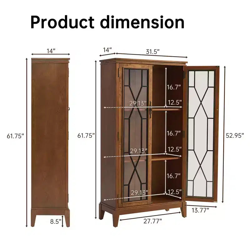 Madia / Credenza a buffet in ciliegio/noce scuro con ante e cassetti, montaggio da 2 persone