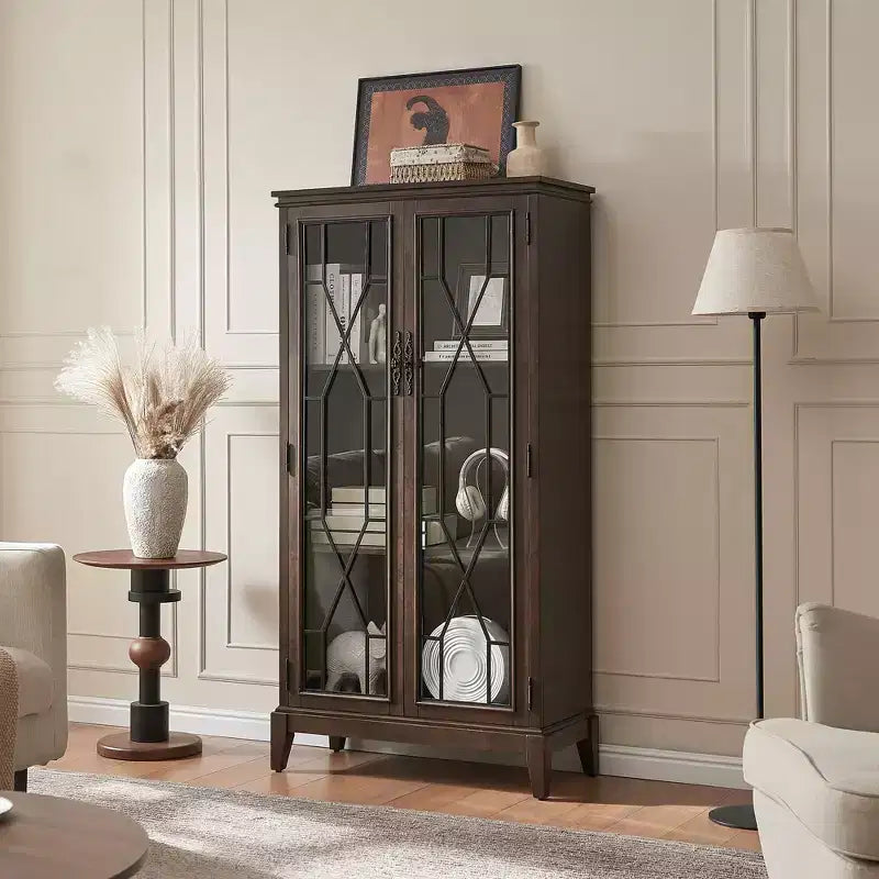 Madia / Credenza a buffet in ciliegio/noce scuro con ante e cassetti, montaggio da 2 persone