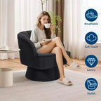 Poltrona Girevole a 360°, Velluto / Teddy Fleece, Colori Multipli, Posto Singolo