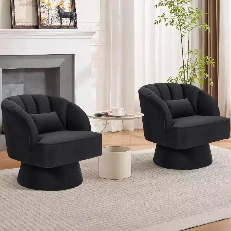 Poltrona Girevole a 360°, Velluto / Teddy Fleece, Colori Multipli, Posto Singolo