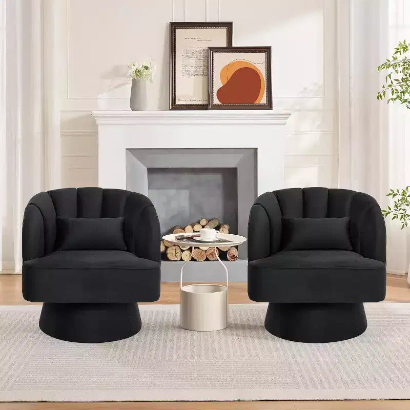 Poltrona Girevole a 360°, Velluto / Teddy Fleece, Colori Multipli, Posto Singolo
