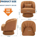 Poltrona Girevole a 360°, Velluto / Teddy Fleece, Colori Multipli, Posto Singolo