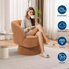 Poltrona Girevole a 360°, Velluto / Teddy Fleece, Colori Multipli, Posto Singolo