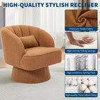 Poltrona Girevole a 360°, Velluto / Teddy Fleece, Colori Multipli, Posto Singolo