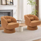 Poltrona Girevole a 360°, Velluto / Teddy Fleece, Colori Multipli, Posto Singolo