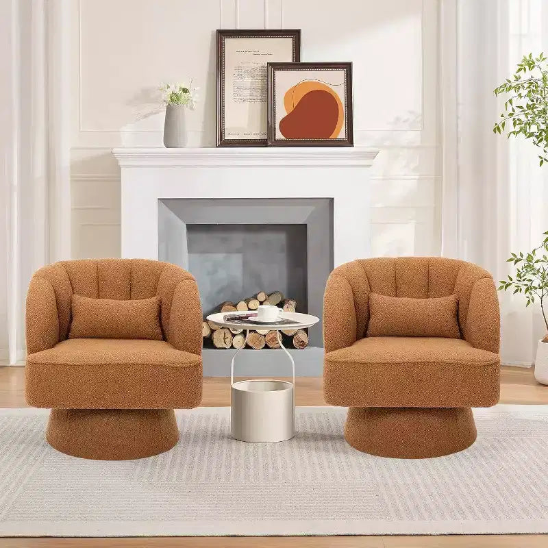 Poltrona Girevole a 360°, Velluto / Teddy Fleece, Colori Multipli, Posto Singolo