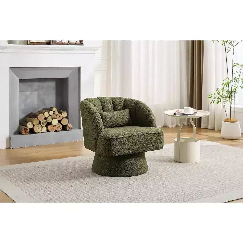 Poltrona Girevole a 360°, Velluto / Teddy Fleece, Colori Multipli, Posto Singolo