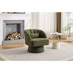 Poltrona Girevole a 360°, Velluto / Teddy Fleece, Colori Multipli, Posto Singolo