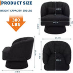Poltrona Girevole a 360°, Velluto / Teddy Fleece, Colori Multipli, Posto Singolo