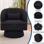 Poltrona Girevole a 360°, Velluto / Teddy Fleece, Colori Multipli, Posto Singolo