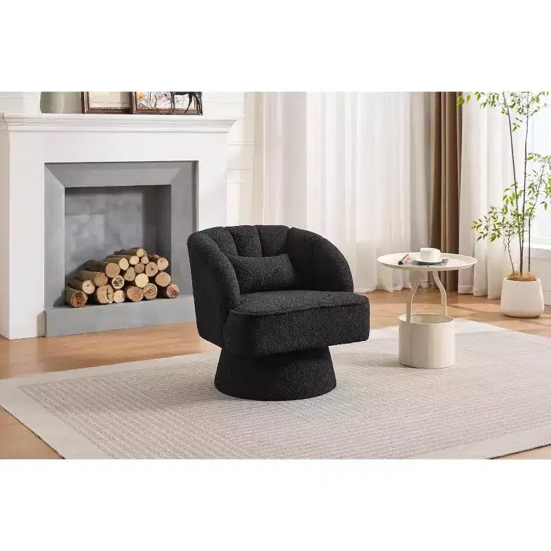 Poltrona Girevole a 360°, Velluto / Teddy Fleece, Colori Multipli, Posto Singolo