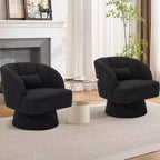 Poltrona Girevole a 360°, Velluto / Teddy Fleece, Colori Multipli, Posto Singolo