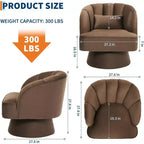 Poltrona Girevole a 360°, Velluto / Teddy Fleece, Colori Multipli, Posto Singolo