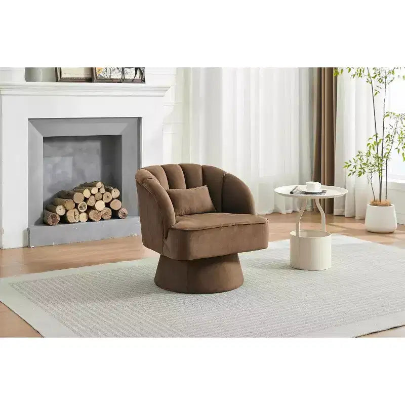 Poltrona Girevole a 360°, Velluto / Teddy Fleece, Colori Multipli, Posto Singolo