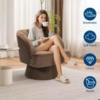 Poltrona Girevole a 360°, Velluto / Teddy Fleece, Colori Multipli, Posto Singolo