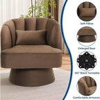 Poltrona Girevole a 360°, Velluto / Teddy Fleece, Colori Multipli, Posto Singolo