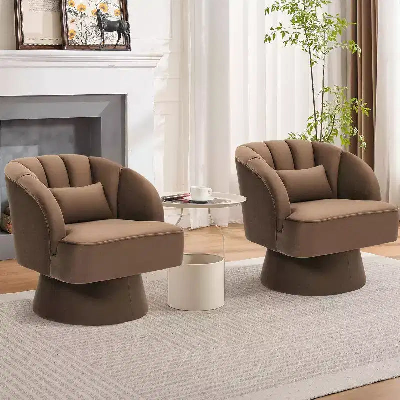 Poltrona Girevole a 360°, Velluto / Teddy Fleece, Colori Multipli, Posto Singolo
