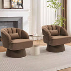 Poltrona Girevole a 360°, Velluto / Teddy Fleece, Colori Multipli, Posto Singolo